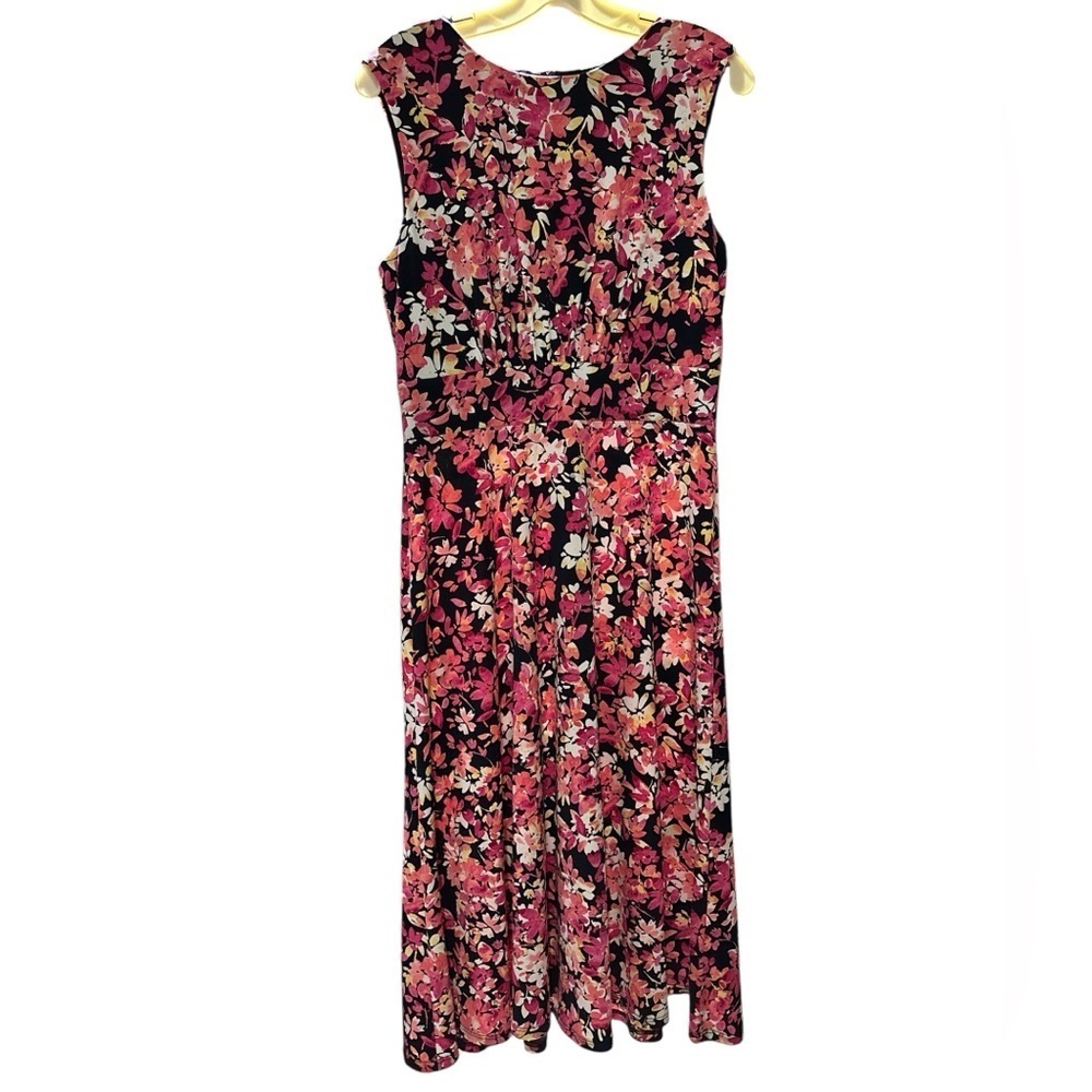 London Times Black and Pink Floral Dress NWOT - Picture 2 of 5